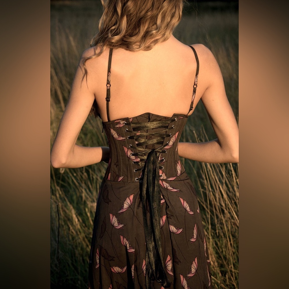 Corset Story NWOT Gray Strapless A-line Corset Dress - Picture 10 of 15
